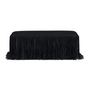 Shag Me Black Upholstered Accent Bench