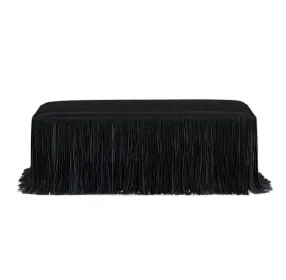 Shag Me Black Upholstered Accent Bench