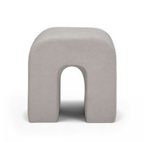 Desi Taupe Performance Fabric Upholstered Square Ottoman