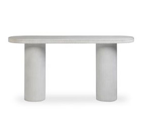 Darcy White Oval Outdoor Concrete Top Console Table