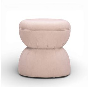 Tomlin Light Pink Performance Chenille Upholstered Round Game Ottoman