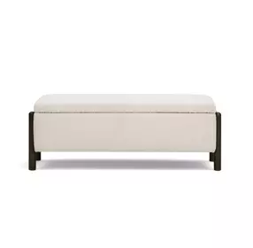 Abby Cream Upholstered Storage Accent Bench