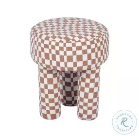 Claire Brown Checkered Boucle Stool