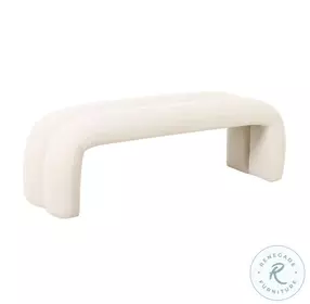 Leigh Cream Velvet Channeled Bench