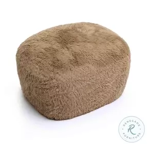 Britt Dark Taupe Vegan Shearling Ottoman