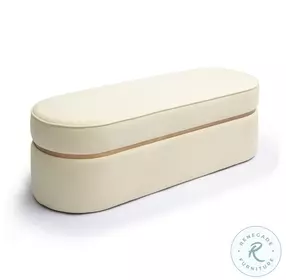 Pomp Cream Velvet Bench