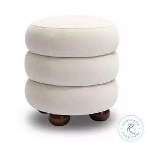 Stefanie Cream Velvet Ottoman