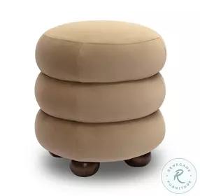 Stefanie Taupe Velvet Ottoman