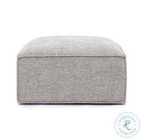 Mindy Taupe Chenille Basketweave Square Ottoman