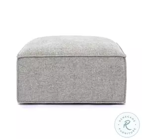 Mindy Taupe Chenille Basketweave Square Ottoman