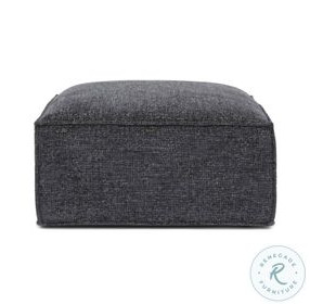 Mindy Charcoal Chenille Basketweave Square Ottoman
