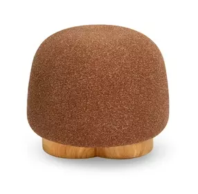 Oopa Bronze Performance Boucle Upholstered Swivel Round Ottoman