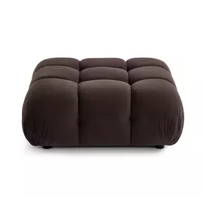 Calliope Dark Brown Performance Velvet Upholstered Square Modular Ottoman