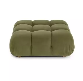 Calliope Olive Green Performance Velvet Upholstered Square Modular Ottoman