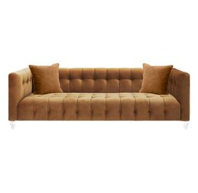 Bea Cognac Velvet 91" Sofa