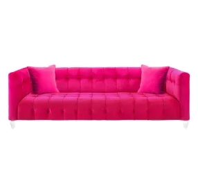Bea Pink Velvet 91" Sofa