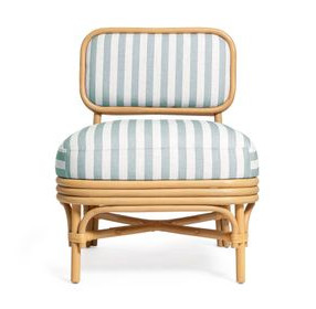 Dorine Mint Green and White Performance Fabric Upholstered Accent Chair