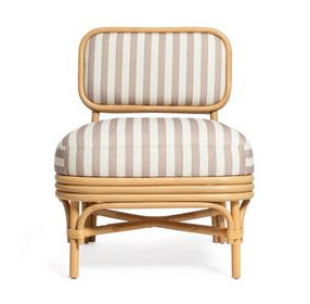 Dorine Khaki and White Performance Fabric Upholstered Accent Chair