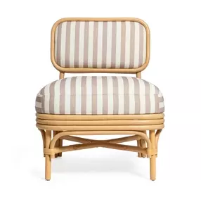 Dorine Khaki and White Performance Fabric Upholstered Accent Chair