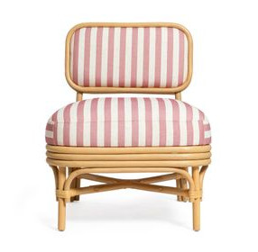 Dorine Cherry and White Performance Fabric Upholstered Accent Chair
