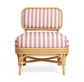 Dorine Cherry and White Performance Fabric Upholstered Accent Chair