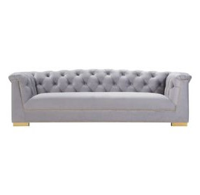 Farah Grey Velvet Sofa by Inspire Me Home Decor