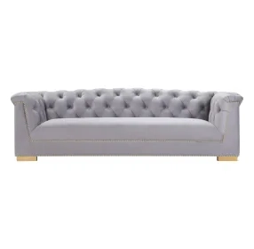 Farah Grey Velvet 92" Sofa by Inspire Me Home Decor