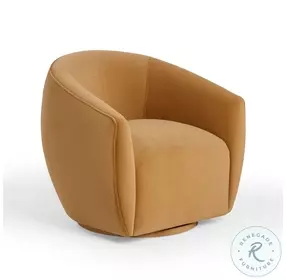 Jordan Tan Velvet Swivel Chair