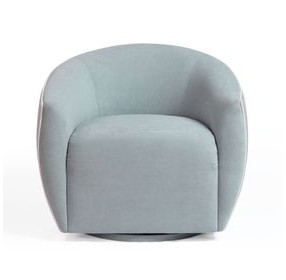 Jordan Baby Blue and Cream Performance Fabric Upholstered Swivel Accent Chair