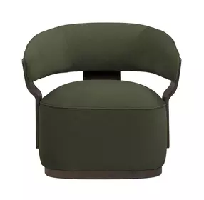 Madison Dark Green Performance Fabric Upholstered Swivel Accent Chair