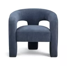 Malone Blue Denim Performance Chenille Upholstered Accent Chair