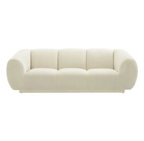 Emmet Cream Velvet 90" Sofa