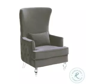 Aubree Gray Tall Chair with Acrylic Legs
