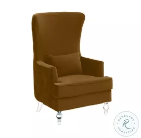 Aubree Cognac Tall Chair with Acrylic Legs