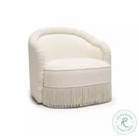 Pamela Cream Boucle Tassel Lounge Chair