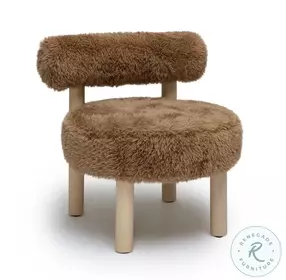 Carmel Dark Taupe Vegan Shearling Accent Chair