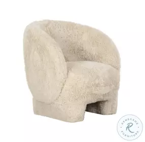 Kiki Natural Vegan Shearling Accent Chair