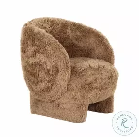 Kiki Dark Taupe Vegan Shearling Accent Chair