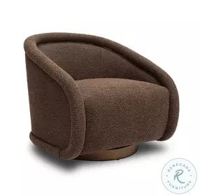 Rory Chocolate Brown Boucle Swivel Chair