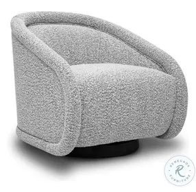Rory Grey Boucle Swivel Chair