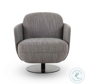 Solange Gray Textured Weave Swivel Chair