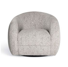 Judy Black and White Performance Fabric Upholstered Swivel Accent Chair