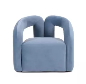 Jenn Blue Performance Velvet Upholstered Accent Chair