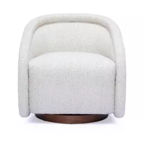 Rory Cream Performance Boucle Upholstered Swivel Clarke Accent Chair