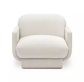 Azalea Cream Performance Velvet Upholstered Accent Chair