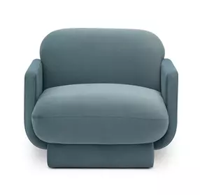Azalea Powder Blue Performance Velvet Upholstered Accent Chair