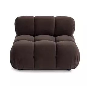 Calliope Dark Brown Performance Velvet Modular Armless Chair with Pillow