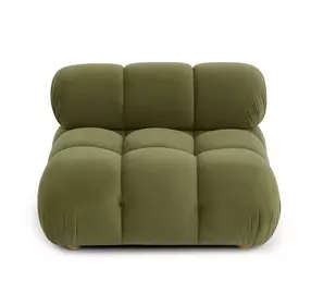 Calliope Olive Green Performance Velvet Modular Armless Chair with Pillow