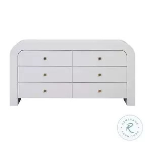 Hump White 6 Drawer Dresser