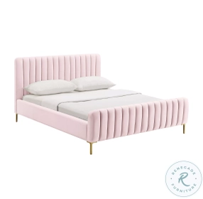 Angela Blush Queen Upholstered Panel Bed